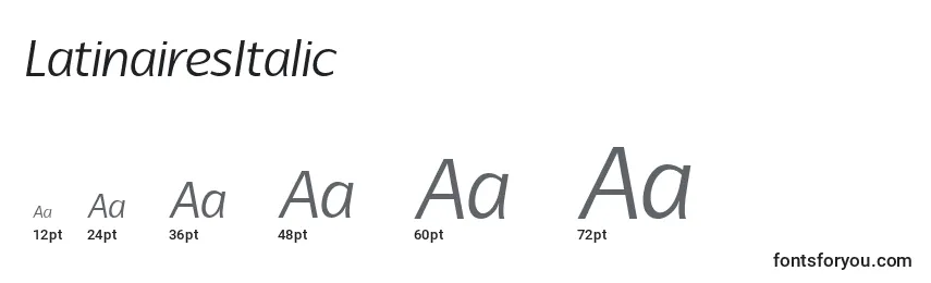 Размеры шрифта LatinairesItalic