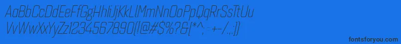 Quarcacondlightitalic Font – Black Fonts on Blue Background