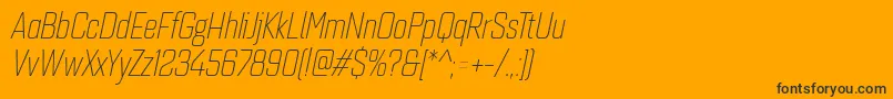 フォントQuarcacondlightitalic – 黒い文字のオレンジの背景