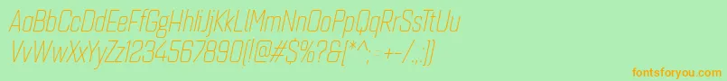 Quarcacondlightitalic Font – Orange Fonts on Green Background