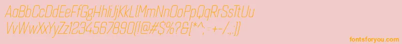 Quarcacondlightitalic Font – Orange Fonts on Pink Background
