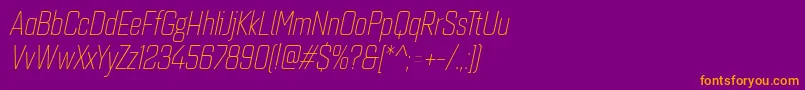 Quarcacondlightitalic Font – Orange Fonts on Purple Background