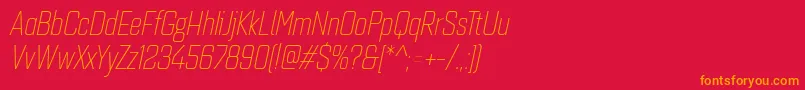 Quarcacondlightitalic Font – Orange Fonts on Red Background