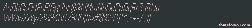 Czcionka Quarcacondlightitalic – różowe czcionki na czarnym tle
