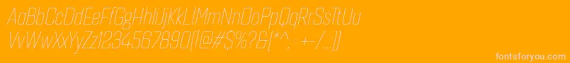 Quarcacondlightitalic-Schriftart – Rosa Schriften auf orangefarbenem Hintergrund