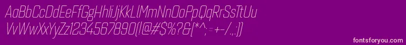 Quarcacondlightitalic Font – Pink Fonts on Purple Background