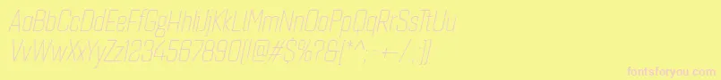Quarcacondlightitalic-Schriftart – Rosa Schriften auf gelbem Hintergrund