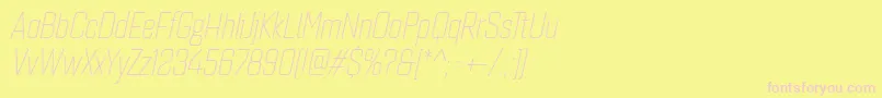 Fonte Quarcacondlightitalic – fontes rosa em um fundo amarelo