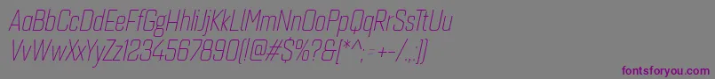 Шрифт Quarcacondlightitalic – фиолетовые шрифты на сером фоне