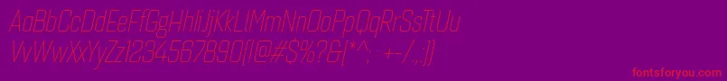 Quarcacondlightitalic Font – Red Fonts on Purple Background