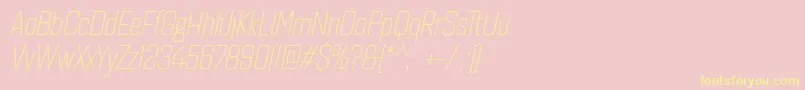 Шрифт Quarcacondlightitalic – жёлтые шрифты на розовом фоне