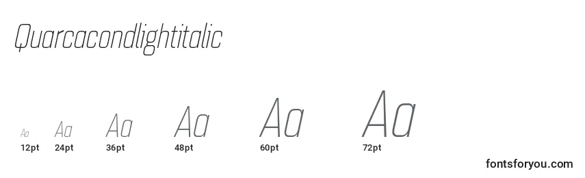 Quarcacondlightitalic Font Sizes