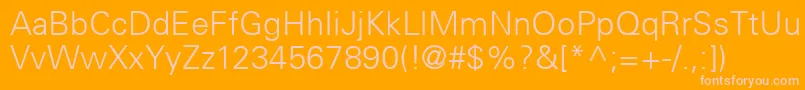 UniversCe45Light-Schriftart – Rosa Schriften auf orangefarbenem Hintergrund