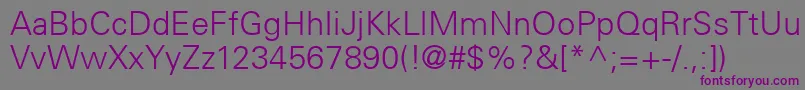 UniversCe45Light Font – Purple Fonts on Gray Background
