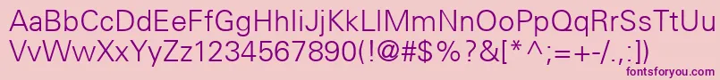 UniversCe45Light Font – Purple Fonts on Pink Background