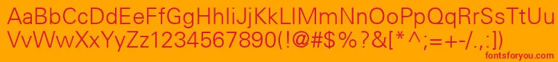 UniversCe45Light Font – Red Fonts on Orange Background
