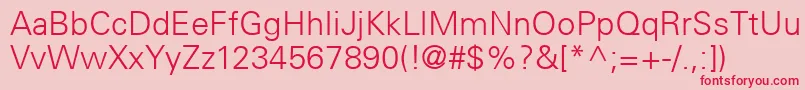 UniversCe45Light Font – Red Fonts on Pink Background