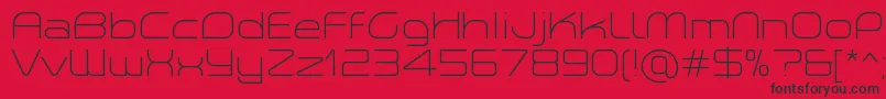 PlanetiumXLightDemo-Schriftart – Schwarze Schriften auf rotem Hintergrund