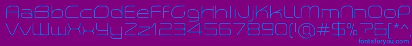 フォントPlanetiumXLightDemo – 紫色の背景に青い文字