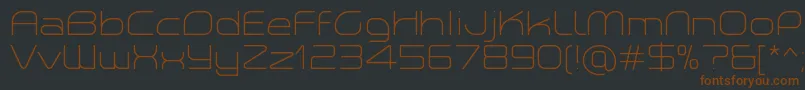 PlanetiumXLightDemo-Schriftart – Braune Schriften auf schwarzem Hintergrund