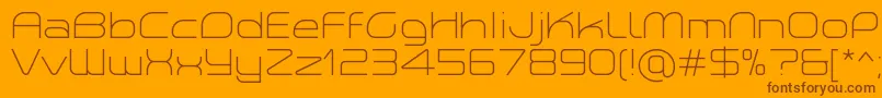 Fonte PlanetiumXLightDemo – fontes marrons em um fundo laranja