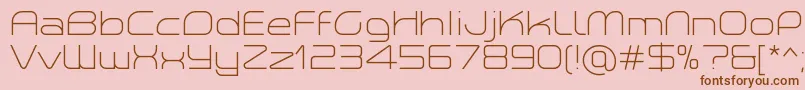 PlanetiumXLightDemo-Schriftart – Braune Schriften auf rosa Hintergrund