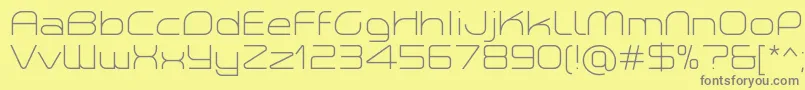 フォントPlanetiumXLightDemo – 黄色の背景に灰色の文字