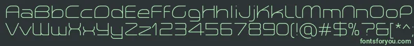 PlanetiumXLightDemo-Schriftart – Grüne Schriften auf schwarzem Hintergrund
