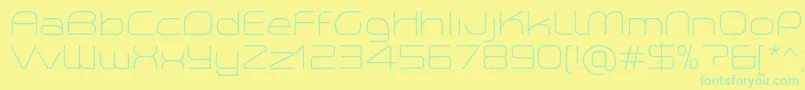 Fonte PlanetiumXLightDemo – fontes verdes em um fundo amarelo