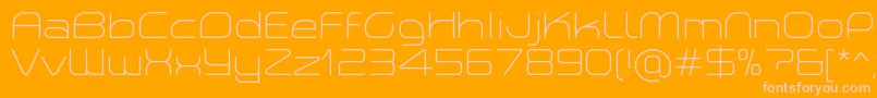Шрифт PlanetiumXLightDemo – розовые шрифты на оранжевом фоне