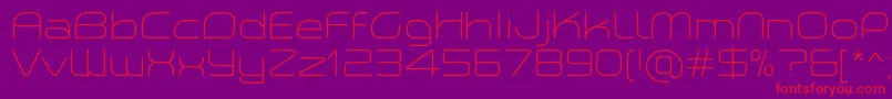 PlanetiumXLightDemo-fontti – punaiset fontit violetilla taustalla