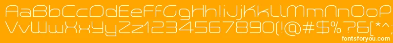 フォントPlanetiumXLightDemo – オレンジの背景に白い文字