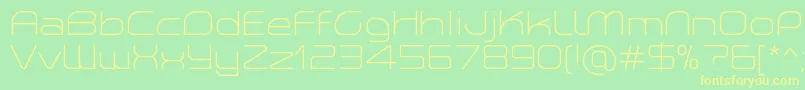 フォントPlanetiumXLightDemo – 黄色の文字が緑の背景にあります