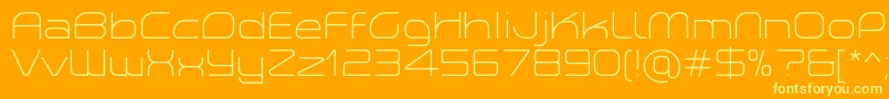 PlanetiumXLightDemo-Schriftart – Gelbe Schriften auf orangefarbenem Hintergrund
