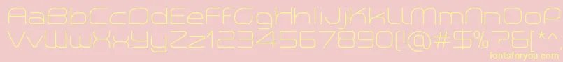 PlanetiumXLightDemo Font – Yellow Fonts on Pink Background