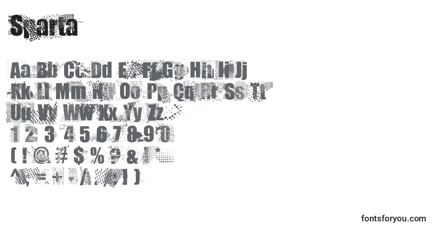 Sparta-fontti – aakkoset, numerot, erikoismerkit