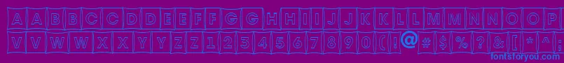 フォントAAvantetitulcmfshotl – 紫色の背景に青い文字