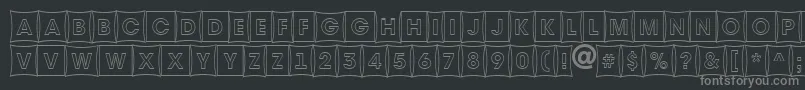 AAvantetitulcmfshotl-fontti – harmaat kirjasimet mustalla taustalla