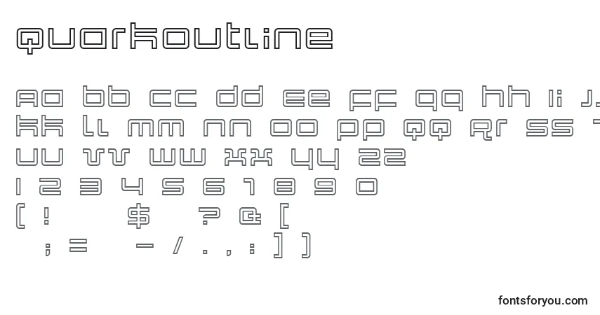 Czcionka QuarkOutline – alfabet, cyfry, specjalne znaki