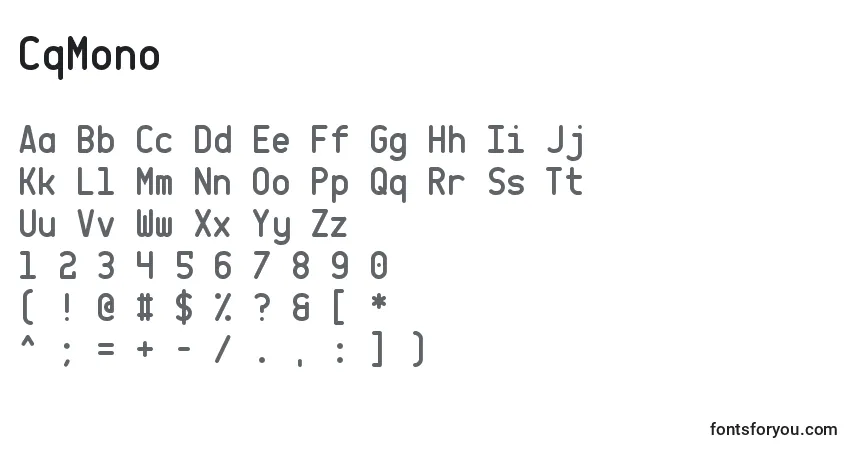 Fuente CqMono - alfabeto, números, caracteres especiales
