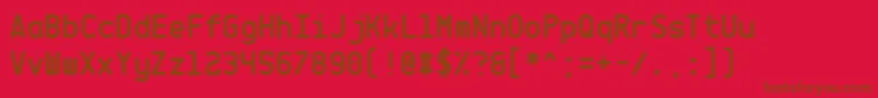 CqMono Font – Brown Fonts on Red Background