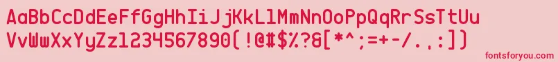 fuente CqMono – Fuentes Rojas Sobre Fondo Rosa