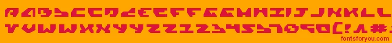 GyrfalconExpanded-fontti – punaiset fontit oranssilla taustalla