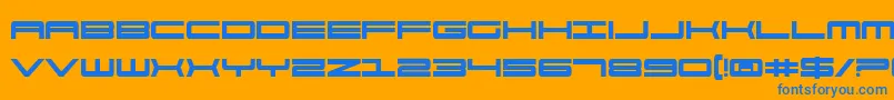 911PorschaBold Font – Blue Fonts on Orange Background