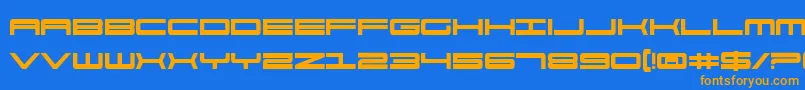 911PorschaBold Font – Orange Fonts on Blue Background