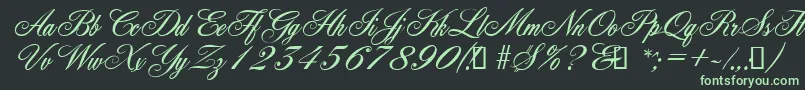 YorkScriptEs Font – Green Fonts on Black Background