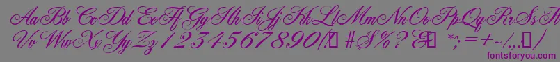 YorkScriptEs Font – Purple Fonts on Gray Background