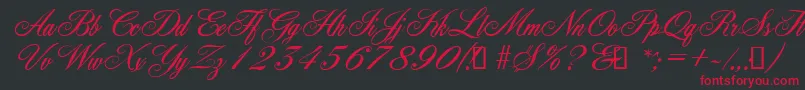 YorkScriptEs Font – Red Fonts on Black Background