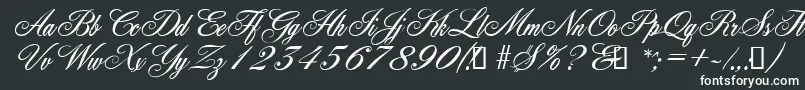 YorkScriptEs Font – White Fonts on Black Background