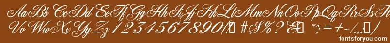 YorkScriptEs Font – White Fonts on Brown Background